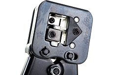 Обжимной инструмент для коннекторов Lanmaster EZ, 4P, 6P, 8P, с храповым механизмом, LAN-CRI-468R/EZ