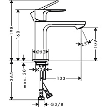 Смеситель для раковины Hansgrohe Rebris S 72520670 матовый черный без д/к