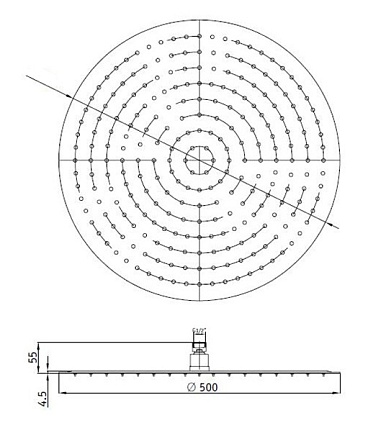 Верхний душ RGW Shower Panels SP-81 40x40 хром