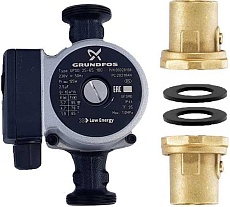 Комплект подключения Hoobs 1&quot; с насосом Grundfos UPSO 25-65 180 и шаровыми кранами (2 шт.) HB-UPSO-2565BV