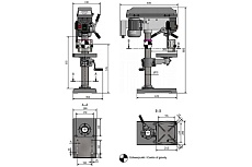 Настольный вертикально-сверлильный станок Optimum OPTIdrill D23Pro 0.75 кВт, 400 В, ф25 мм, КМ2, реверс 3003020