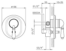 Смеситель для ванны Nicolazzi El Capitan 3460BZ75 внешняя часть