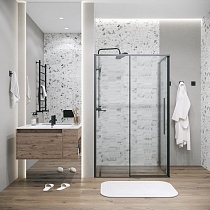 Душевой уголок Grossman Galaxy 120.K33.01.1370.21.02 130x70 шиншилла, черный матовый