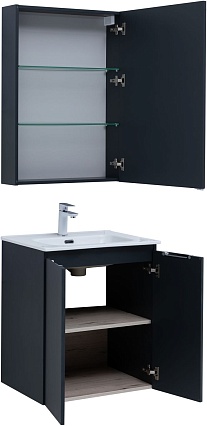 Мебель для ванной Aquanet Алвита New 60 см 2 дверцы, антрацит