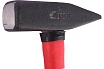 Слесарный кованый молоток DERZHI с фибергласовой рукояткой, 600 г 8802-060
