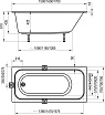 Акриловая ванна Ravak Chrome Slim 150x70 см C721300000