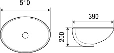 Раковина WeltWasser DEILBACH 6005 51 см, 10000003894 белый глянец
