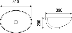 Раковина WeltWasser DEILBACH 6005 51 см, 10000003894 белый глянец