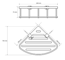 Полка Bemeta Cytro 146208376 26 см угловая, белый