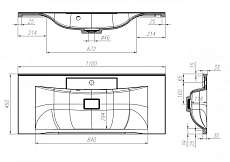 Раковина BelBagno BB1100/450-LV-MR-PR 110 см