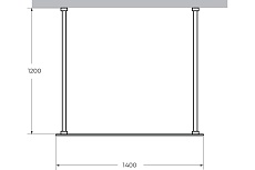 Душевая перегородка Cezares Liberta 140x195 LIBERTA-L-2-140-120-C-Cr прозрачная, профиль хром