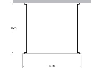 Душевая перегородка Cezares Liberta 140x195 LIBERTA-L-2-140-120-C-Cr прозрачная, профиль хром