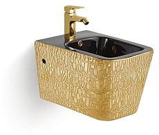 Подвесное биде Vincea Q-Line VB1-12G1B черный/золото