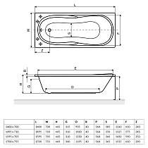 Акриловая ванна Excellent Sekwana 160x70