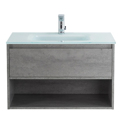 Тумба с раковиной BelBagno Kraft 80 см 1 ящик, полка Cemento Grigio