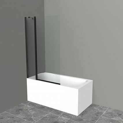 Шторка для ванны BelBagno UNO-V-11-100/150-C-NERO 100x150 прозрачная, черный
