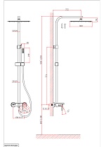 Душевая стойка D&K Bayern Liszt DA1513705A04 с изливом, черный