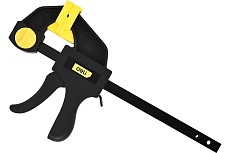 Быстрозажимная пистолетная струбцина Deli dl110106 150x70мм, стальная рама, пластиковые губки, макс.усилие до 750Н 112011