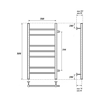 Полотенцесушитель водяной Point PN10558 П7 50x80, боковое подключение, хром