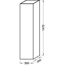 Шкаф пенал Jacob Delafon Soprano 35 см с реверсивной дверцей, квебекский дуб, EB984-E10