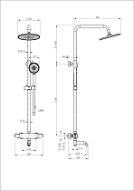 Душевая стойка Wonzon&Woghand Capsule WW-B3031-A3-MB термостат, черный матовый