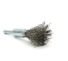 Щетка концевая EuroBrush 12 мм c хвостовиком 6 мм, ворс гофр нерж сталь 0.30 мм, до 18000 об/мин (код 13-083) EB-E12SS1