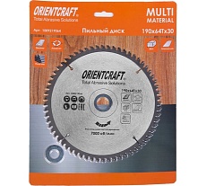 Диск пильный по мультиматериалам Orientcraft 190х30/20/16мм, 64Z 1009219064