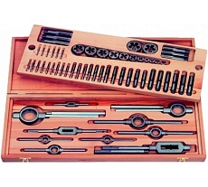 Набор резьбонарезного инструмента ZIRA No 6022 HSS, UNC 1/4&quot;-1 1/2&quot;, деревянный кейс, 58 предметов ZI-450310