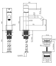 Смеситель для раковины Bossini Teo Z00701.030 с донным клапаном, хром