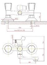 Смеситель для ванны Agger Retro-R A2021200