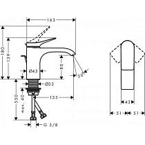 Смеситель для раковины Hansgrohe Vivenis 75010670 матовый черный