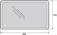 Зеркало BelBagno SPC-MAR-700-800-LED-TCH 70x80 см