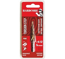 Сверло по металлу шаговое спиральное (4-12 мм; 5 ступеней; Р6М5) Hardcore 144412