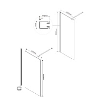 Душевая перегородка Vincea Walk-In VSW-1H100CLG 100x200 матовое золото, прозрачное