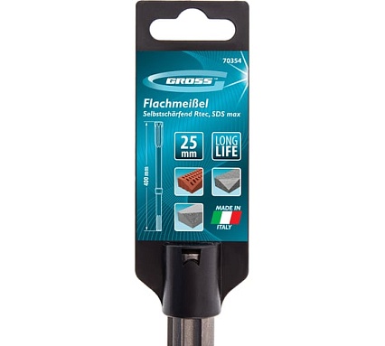 Плоское самозатачивающееся зубило Gross Rtec 400 мм SDS-max 70354