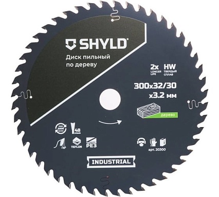 Пильный диск SHYLD по дереву твердосплавный 300x32/30 мм, 48 зубьев 6692480