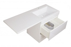 Мебель для ванной Style Line Даллас Люкс Plus 150 см R подвесная, белый глянец