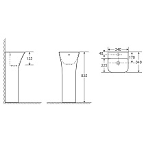 Раковина напольная WeltWasser WW LEERBACH 3434 GL-WT 34 см, белый глянец 10000013331