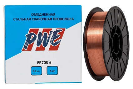 Омедненная проволока PWE ER70S-6 1 мм, 5 кг Plazweld PWE1005