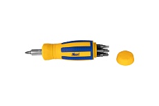Реверсивная отвертка с битами 12 предметов Kraft KT 700406