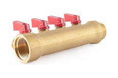 Коллектор с шаровыми кранами PROFACTOR в/н 1&quot; х 4 вых 1/2&quot;нар PF MV 265.4