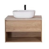 Мебель для ванной BelBagno Kraft 100 см со столешницей, 1 ящик, полка Rovere Nebrasca Nature