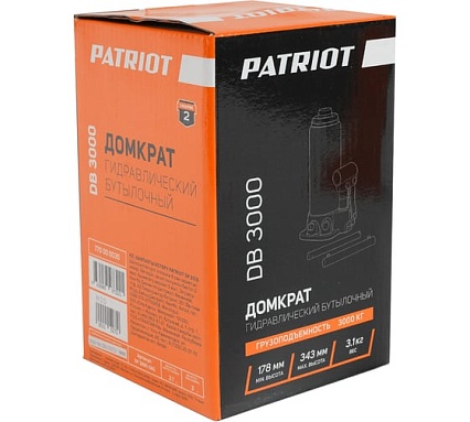 Бутылочный домкрат Patriot DB 3000 3T 770000030