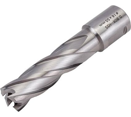 Сверло корончатое HSS по металлу (16х55/88 мм; Weldon 19) D.BOR CD-HSS-055-016-W