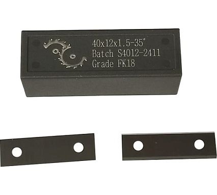 Нож сменный твердосплавный FHONK 40x12x1.5 стандарт HW 35º Z=2 NR FK18 (упаковка 10шт) 401215FK18-10