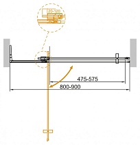 Душевая дверь Cezares SLIDER-B-1-80/90-GRIGIO-NERO 80/90x195 тонированная, черный