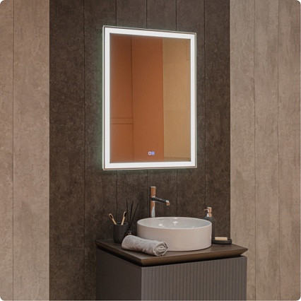 Зеркало AQUAme AQM9105 60x80 см подсветка, антипар