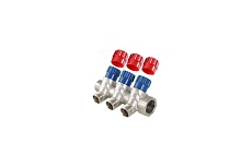 Комплект Valtec _16 VI7 Коллектор с регул. вентилями, 1x3 вых. 1/2 нар. VTc.560.N.0603 + Адаптер д/коллектора /конус-плоскость/ 1/2 VTc.701.N.04 VT.VI7.K16.5600603.701