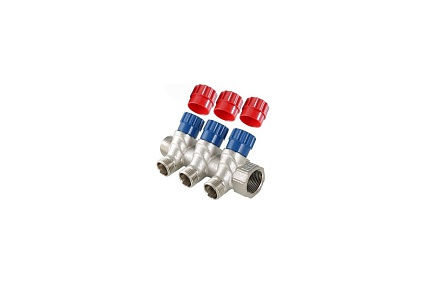 Комплект Valtec _16 VI7 Коллектор с регул. вентилями, 1x3 вых. 1/2 нар. VTc.560.N.0603 + Адаптер д/коллектора /конус-плоскость/ 1/2 VTc.701.N.04 VT.VI7.K16.5600603.701