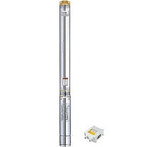Скважинный насос LEO 3XRm 2/27-0.75 кабель 60 м, 750 Вт, 220В/50Гц, максимальный объем 2,7 куб.м/ч, максимальная высота 117 м 2115